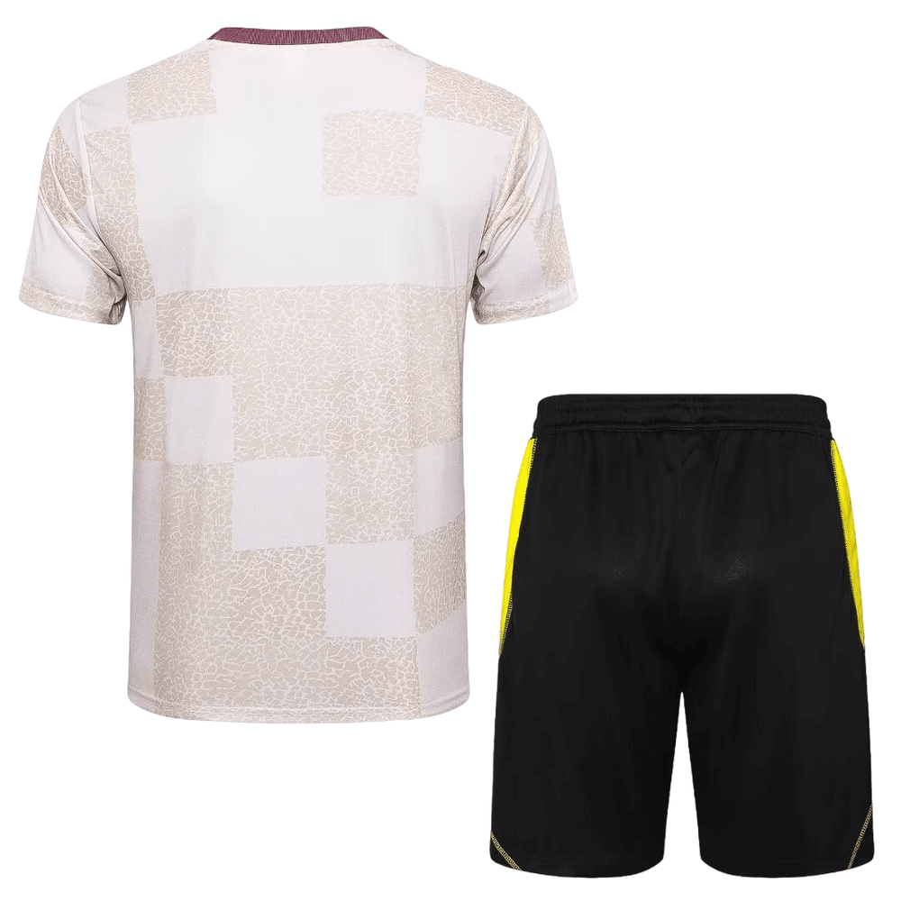 Kit Camisa + Bermuda Flamengo Treino Bege 2024/25
