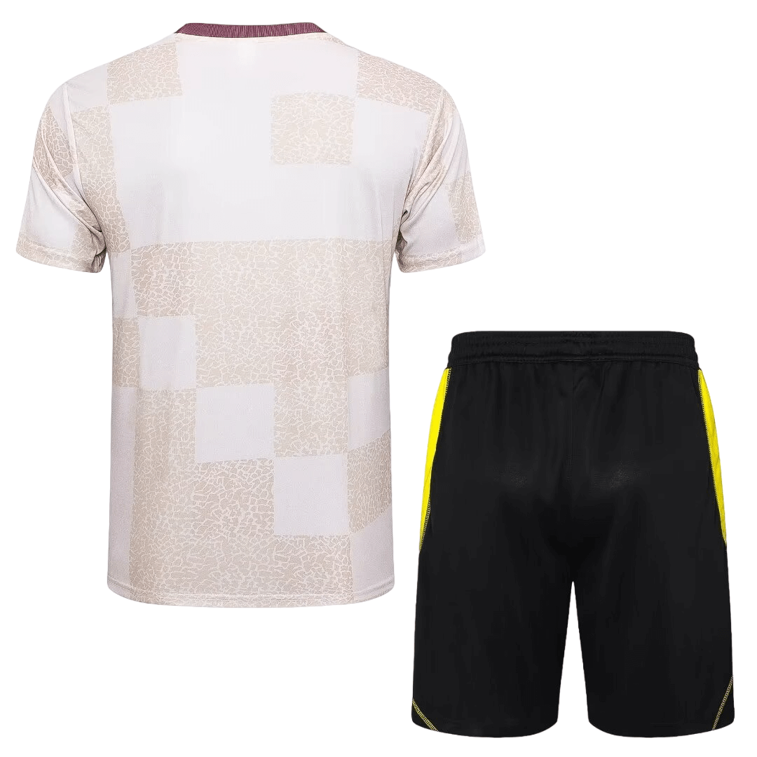 Kit Camisa + Bermuda Flamengo Treino Bege 2024/25