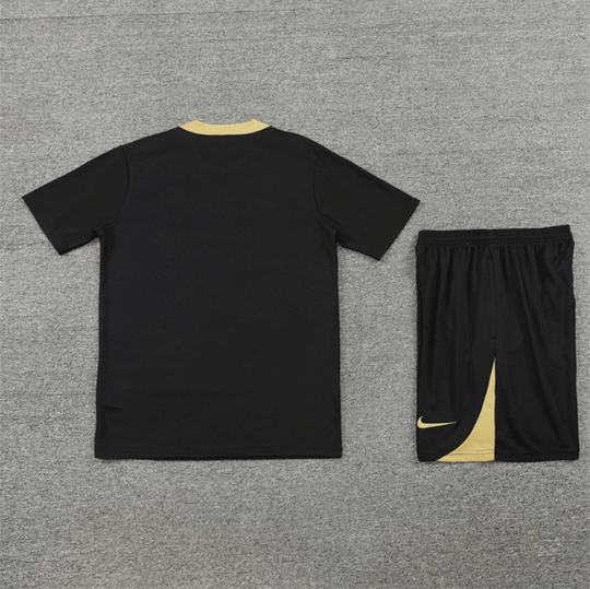 Conjunto de Treino PSG Camisa Preta + Bermuda Preta 2024/25