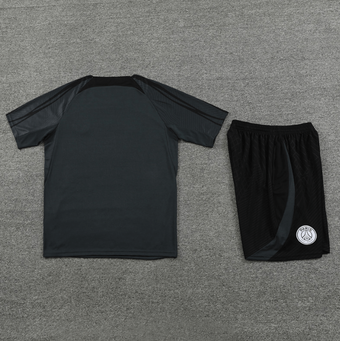 Conjunto de Treino PSG Camisa + Bermuda Cinza Chumbo 2023/24