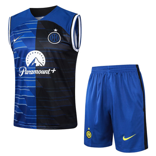 Conjunto Inter de Milão Treino Regata 24/25 - Azul e Preto