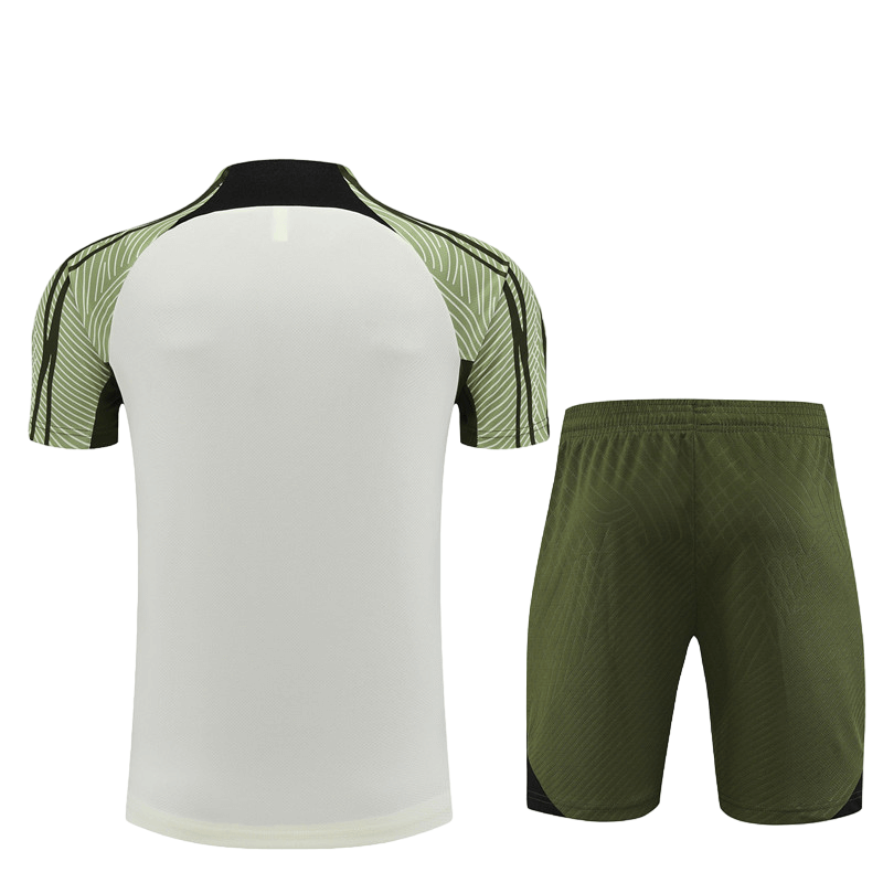 Conjunto Barcelona Treino Camisa/Short Bege Musgo 2024/25