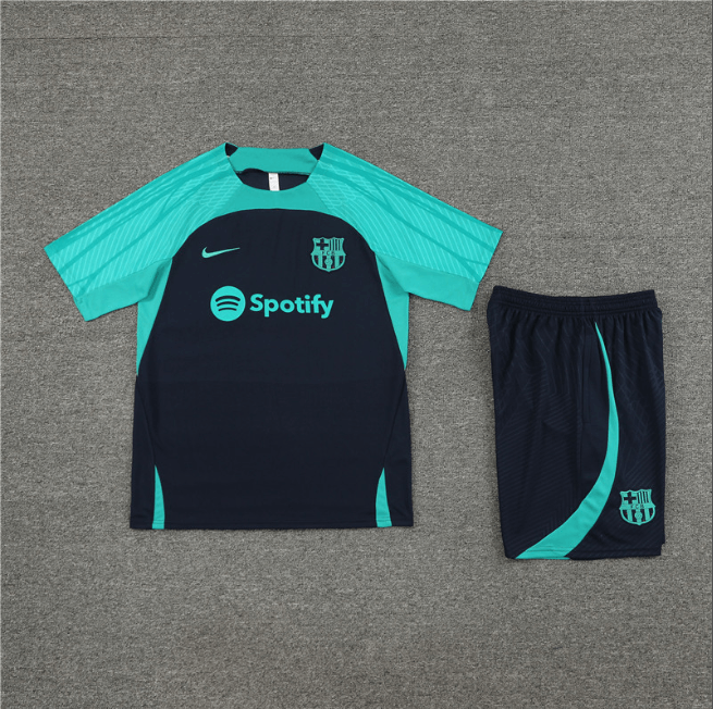 Conjunto Barcelona Treino Camisa/Short Azul Escura 2024/25