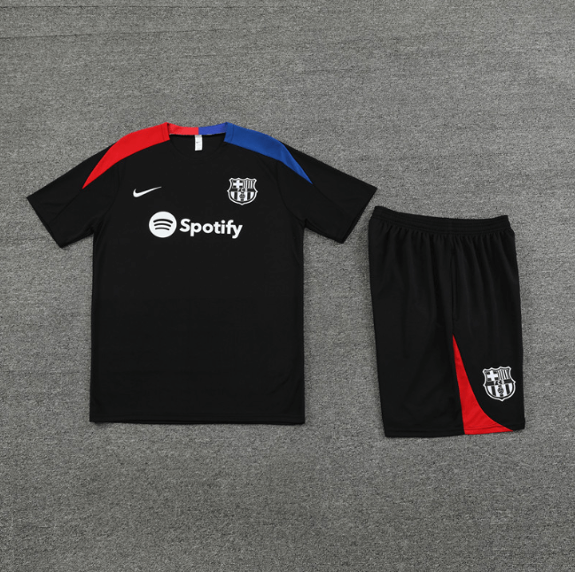 Conjunto Barcelona Treino Camisa/Short Preta 2024/25