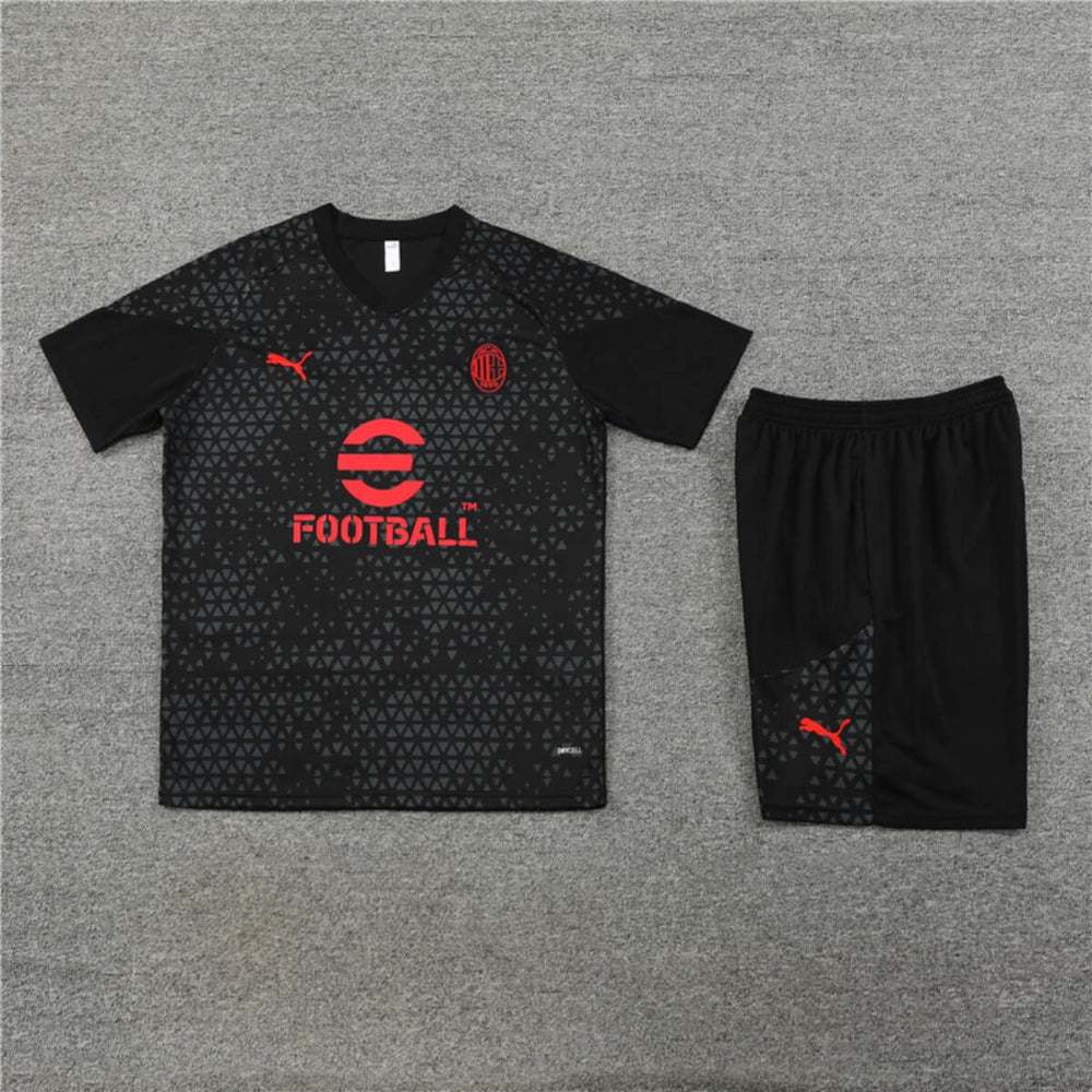 Conjunto Ac Milan Treino Camisa e Short Preta 2023/24