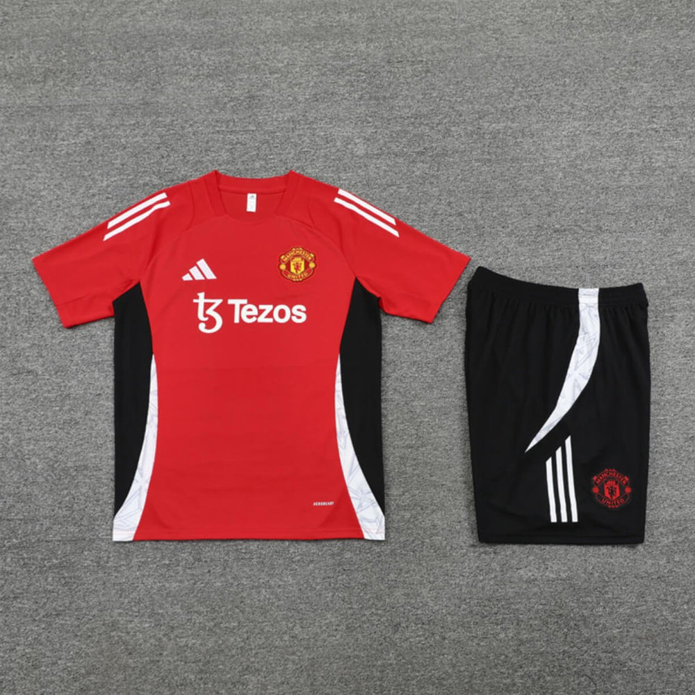 Kit Short e Camisa Manchester United Treino Vermelho 2024/25
