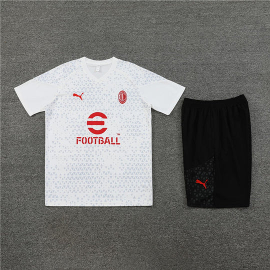 Conjunto Ac Milan Treino Camisa e Short Branca 2023/24