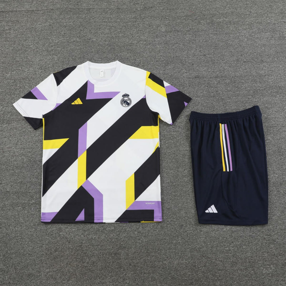 Conjunto Real Madrid Treino Camisa e Short Retalhos 2023/24