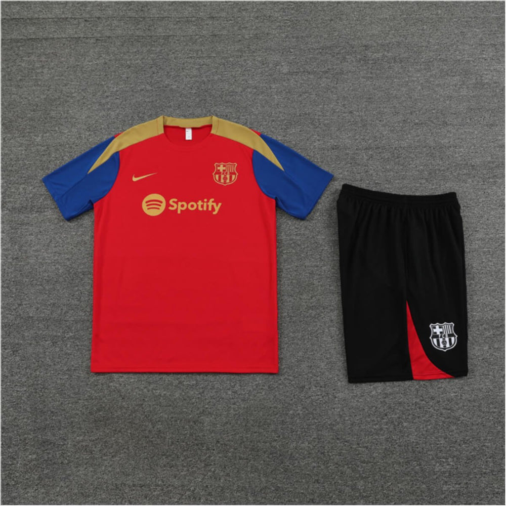 Conjunto Barcelona Treino Camisa e Short Vermelho 2024/25