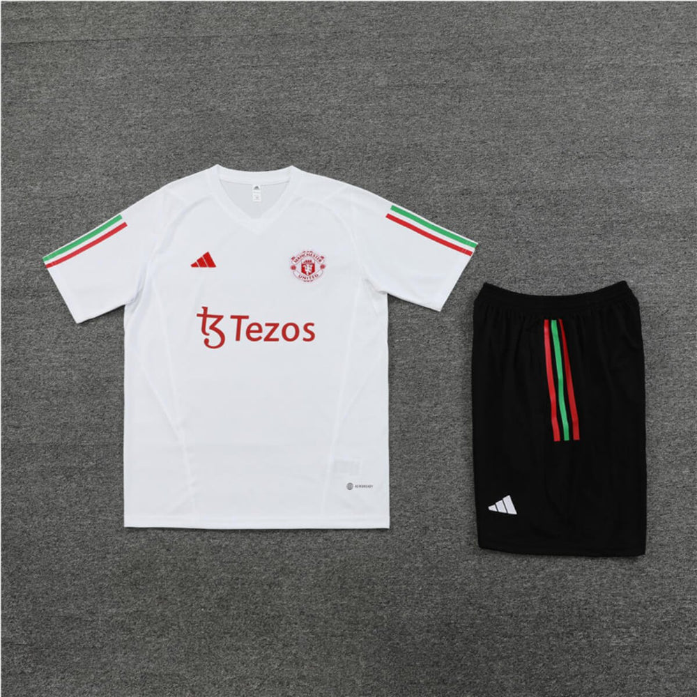 Conjunto Manchester United Treino Camisa e Short Branco 2023/24