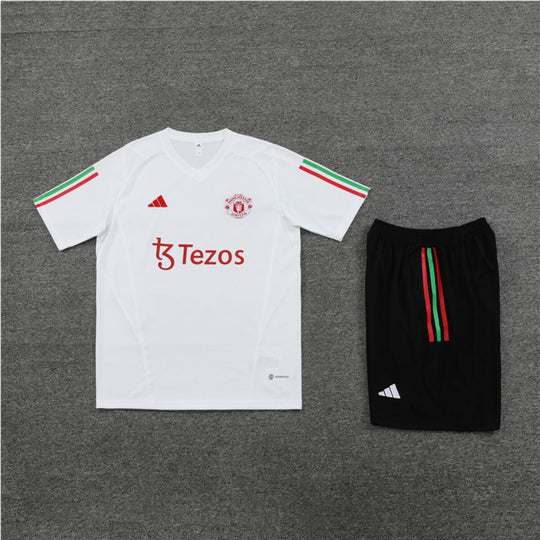 Conjunto Manchester United Treino Camisa e Short Branco 2023/24