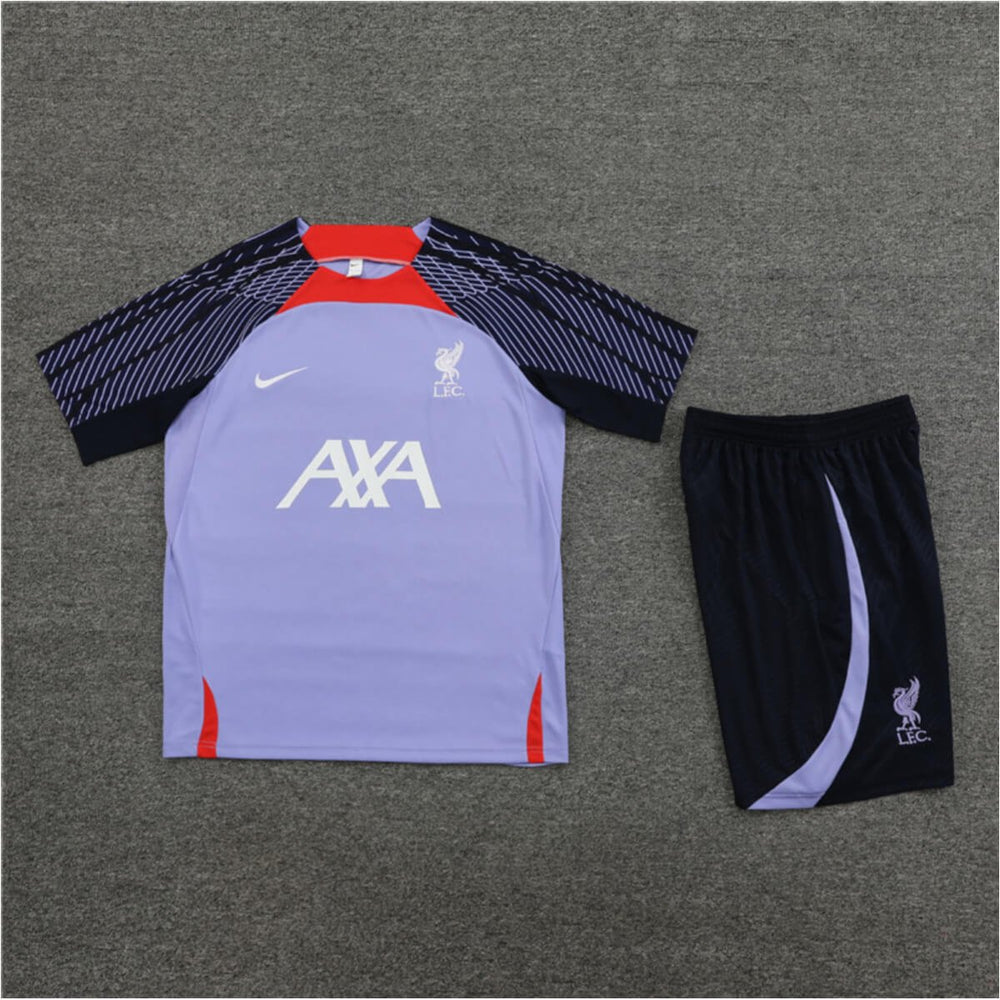 Conjunto Liverpool Treino Camisa e Short Roxo Escuro 2023/24