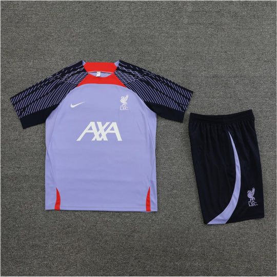 Conjunto Liverpool Treino Camisa e Short Roxo Escuro 2023/24