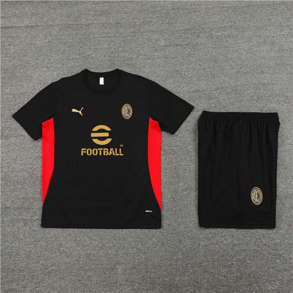 Conjunto Ac Milan Treino Camisa e Short Preto 2024/25