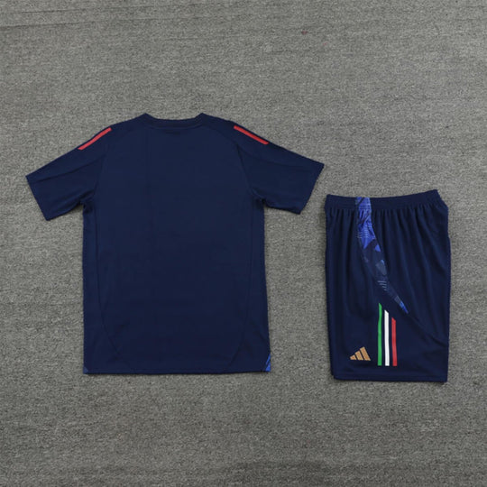 Kit Short e Camisa Itália Treino Azul Escuro 2024/25