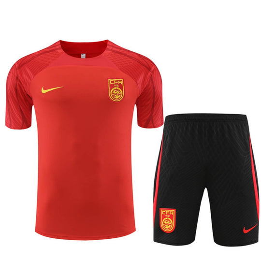 Kit Short e Camisa da China Treino Vermelho 2023/24
