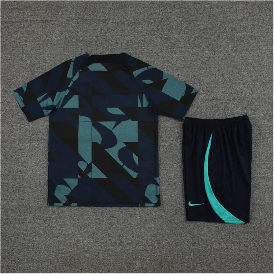 Conjunto Barcelona Treino Camisa e Short Azul Escuro 2023/24