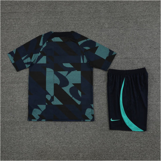 Conjunto Barcelona Treino Camisa e Short Azul Escuro 2023/24