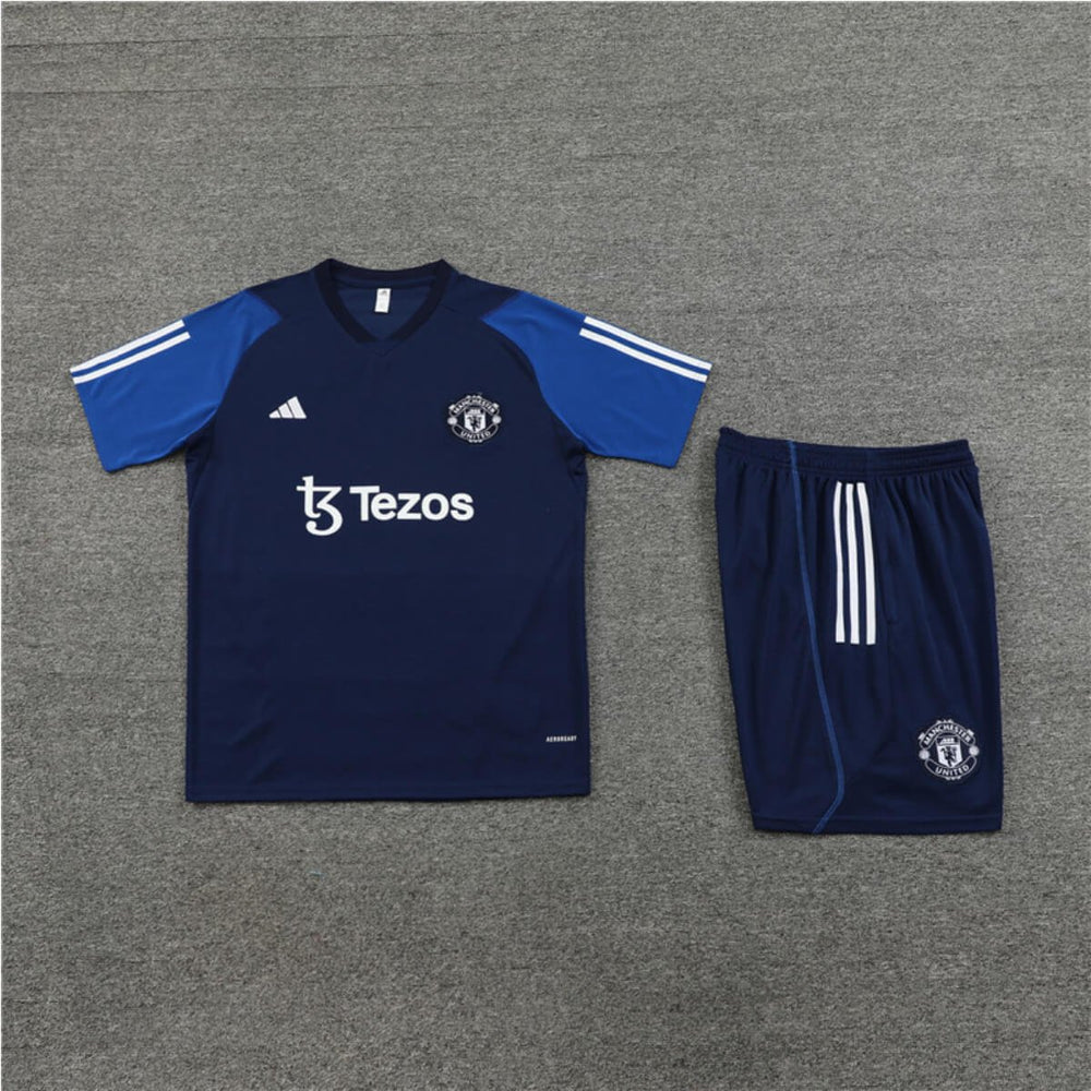 Conjunto Manchester United Treino Camisa e Short Azul 2023/24