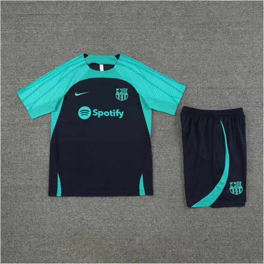 Conjunto Barcelona Treino Camisa e Short Azul Escuro 2023/24