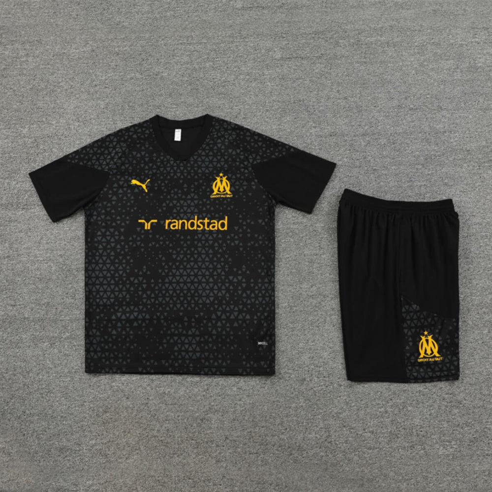 Kit Short e Camisa Marseille Treino Preto 2023/24