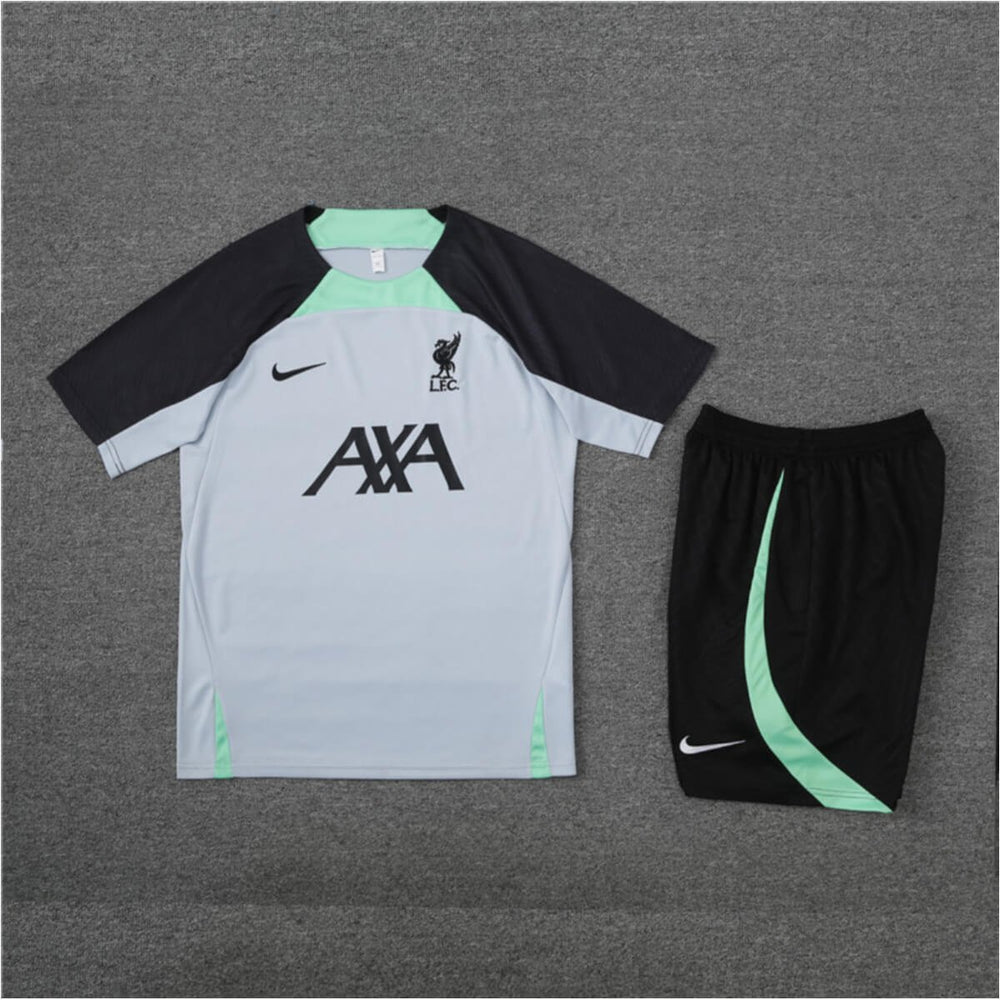 Conjunto Liverpool Treino Camisa e Short Cinza/Preto 2023/24