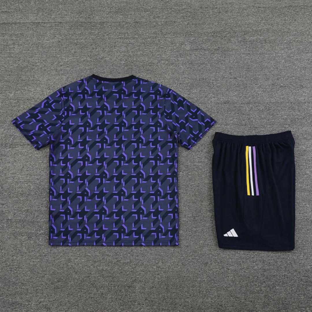Conjunto Real Madrid Treino Camisa e Short Roxo 2023/24