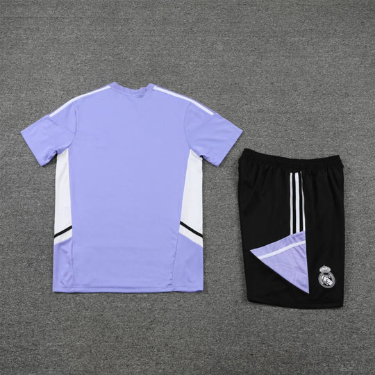 Conjunto Real Madrid Treino Camisa e Short Roxo/Preto 2022/23