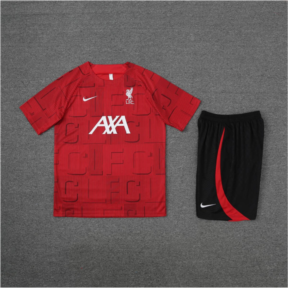 Conjunto Liverpool Treino Camisa e Short Vermelho/Preto 2023/24
