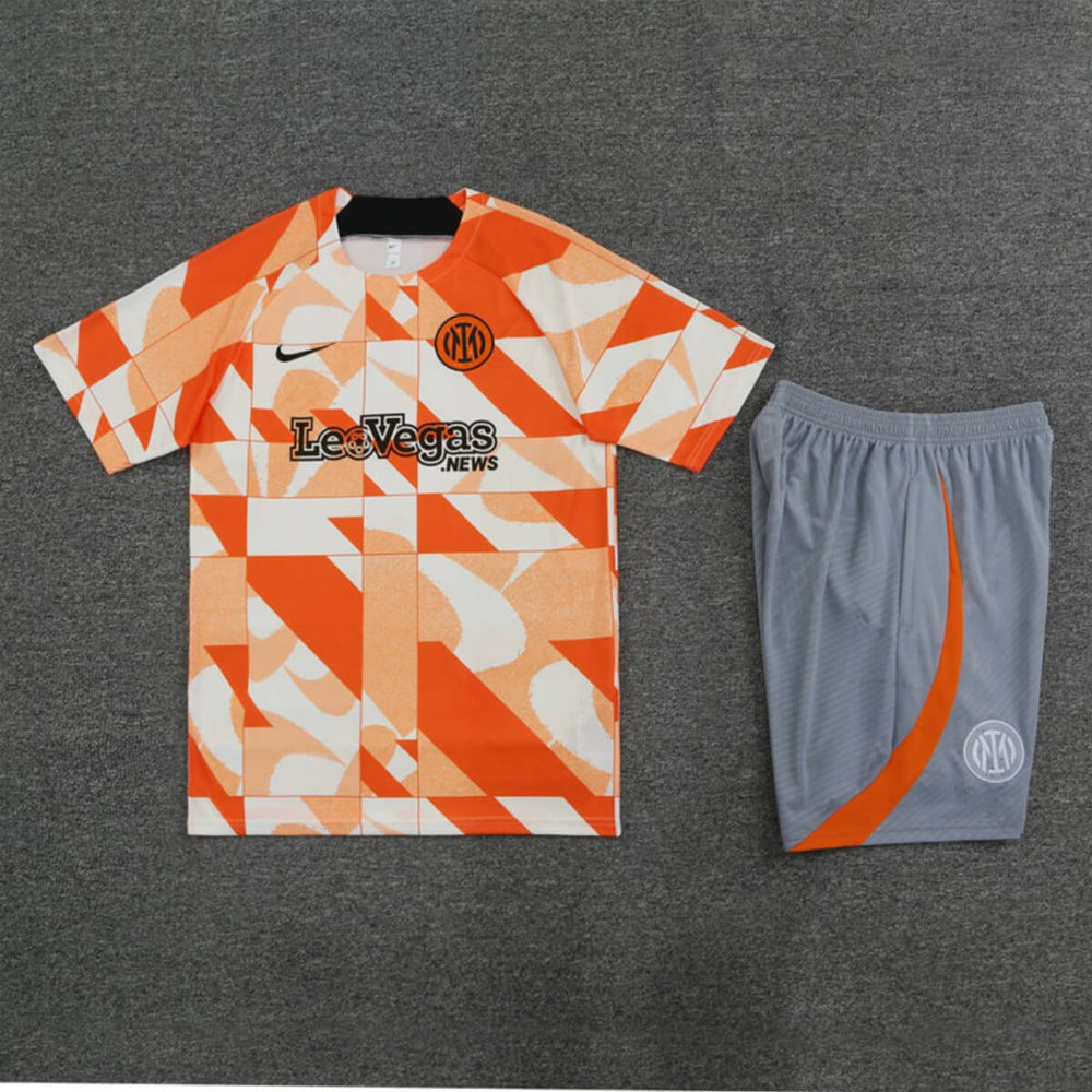 Kit Short e Camisa Inter de Milão Treino Laranja 2023/24