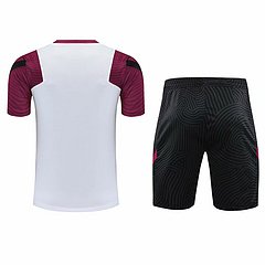 Kit Camisa + Short PSG Treino Branco+ Vinho 21/22