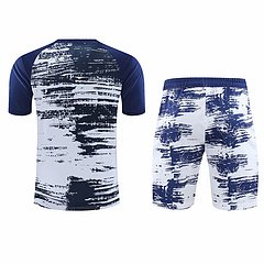 Kit Camisa + Short Real Madrid Treino Branco + Azul 21/22